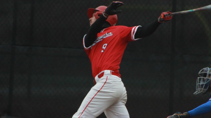 Action photo of BSU third baseman Ryan Flaherty
