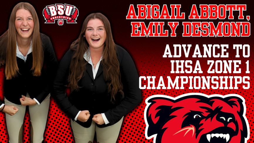 Abigail Abbott and Emily Desmond IHSA Zone One Championships graphic